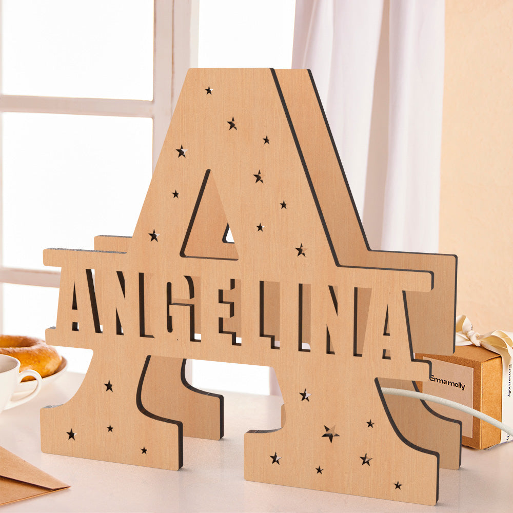 Initial Name Wooden Letter Night Light