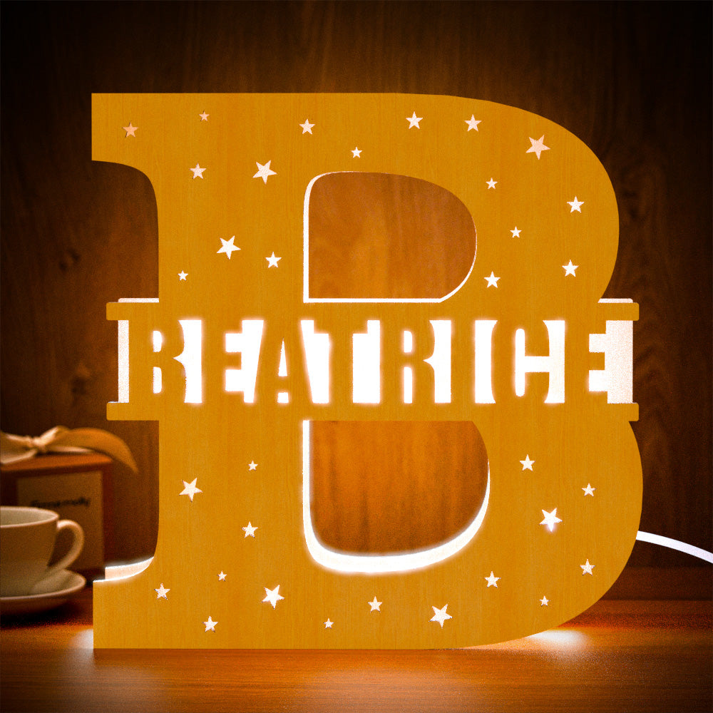 Initial Name Wooden Letter Night Light