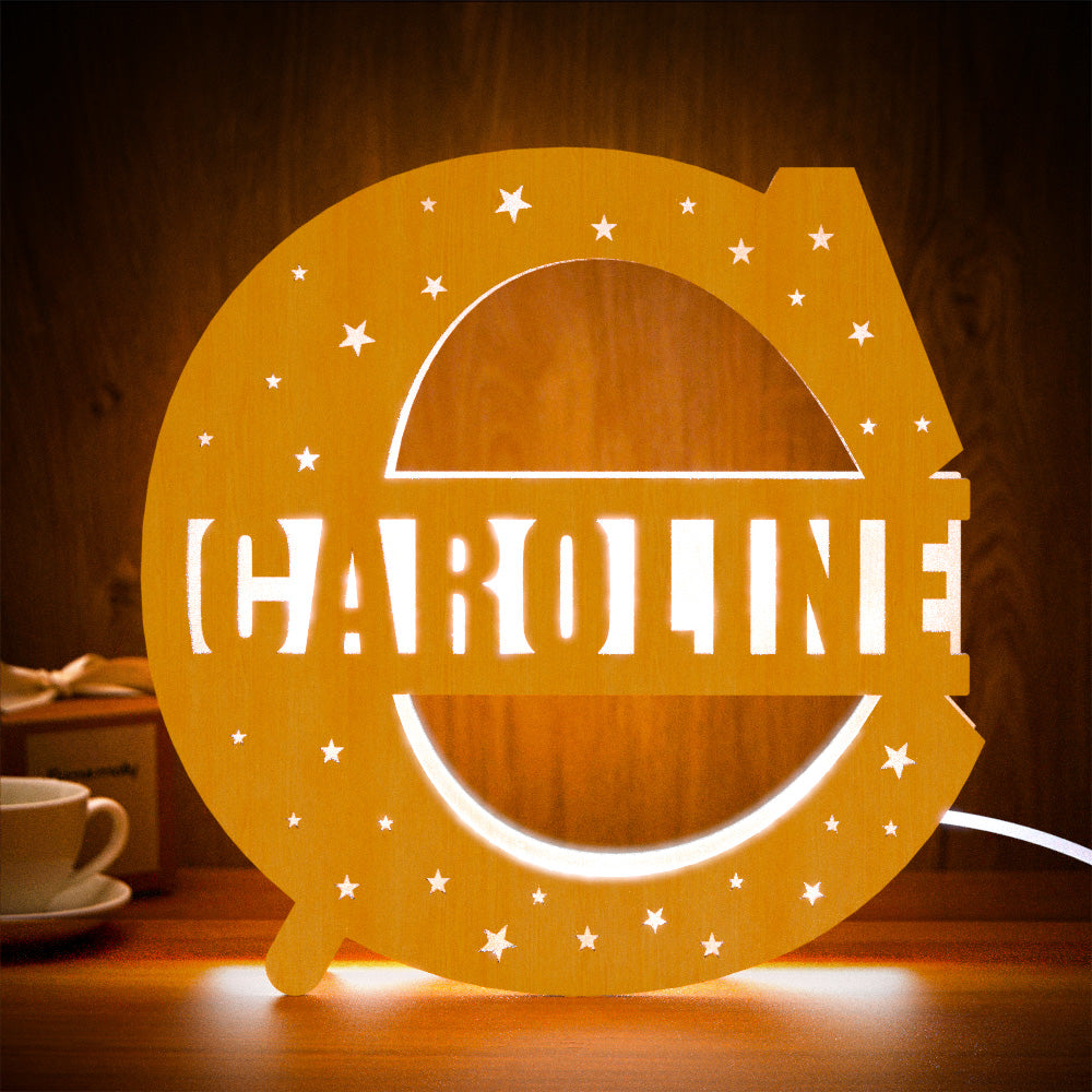 Initial Name Wooden Letter Night Light