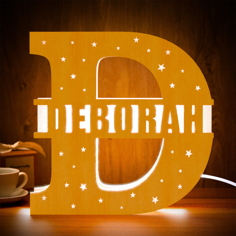 Initial Name Wooden Letter Night Light