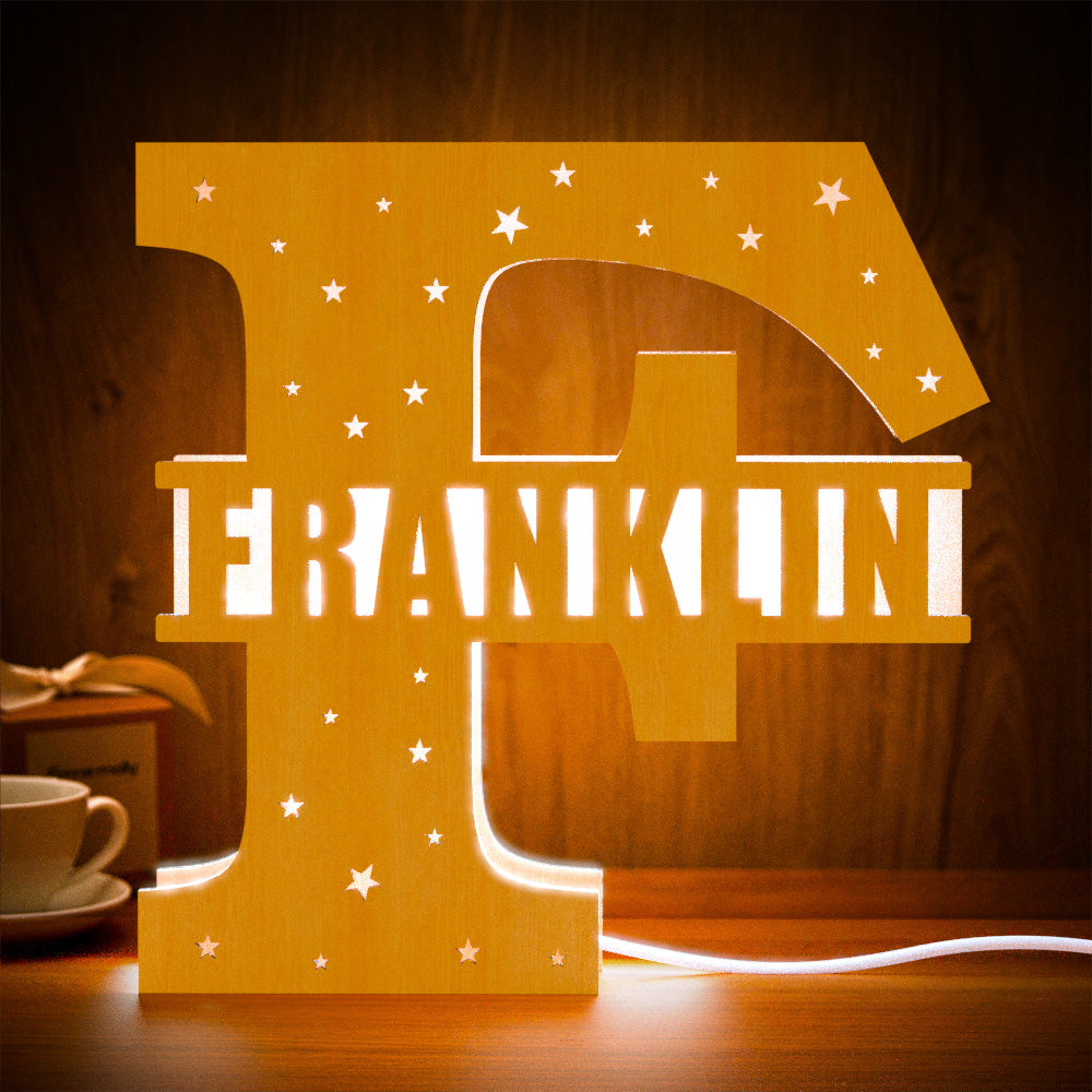 Initial Name Wooden Letter Night Light