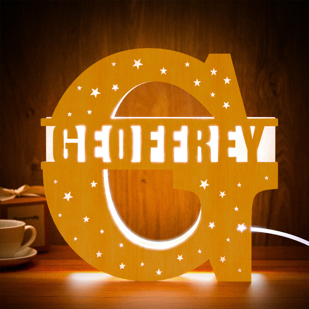 Initial Name Wooden Letter Night Light