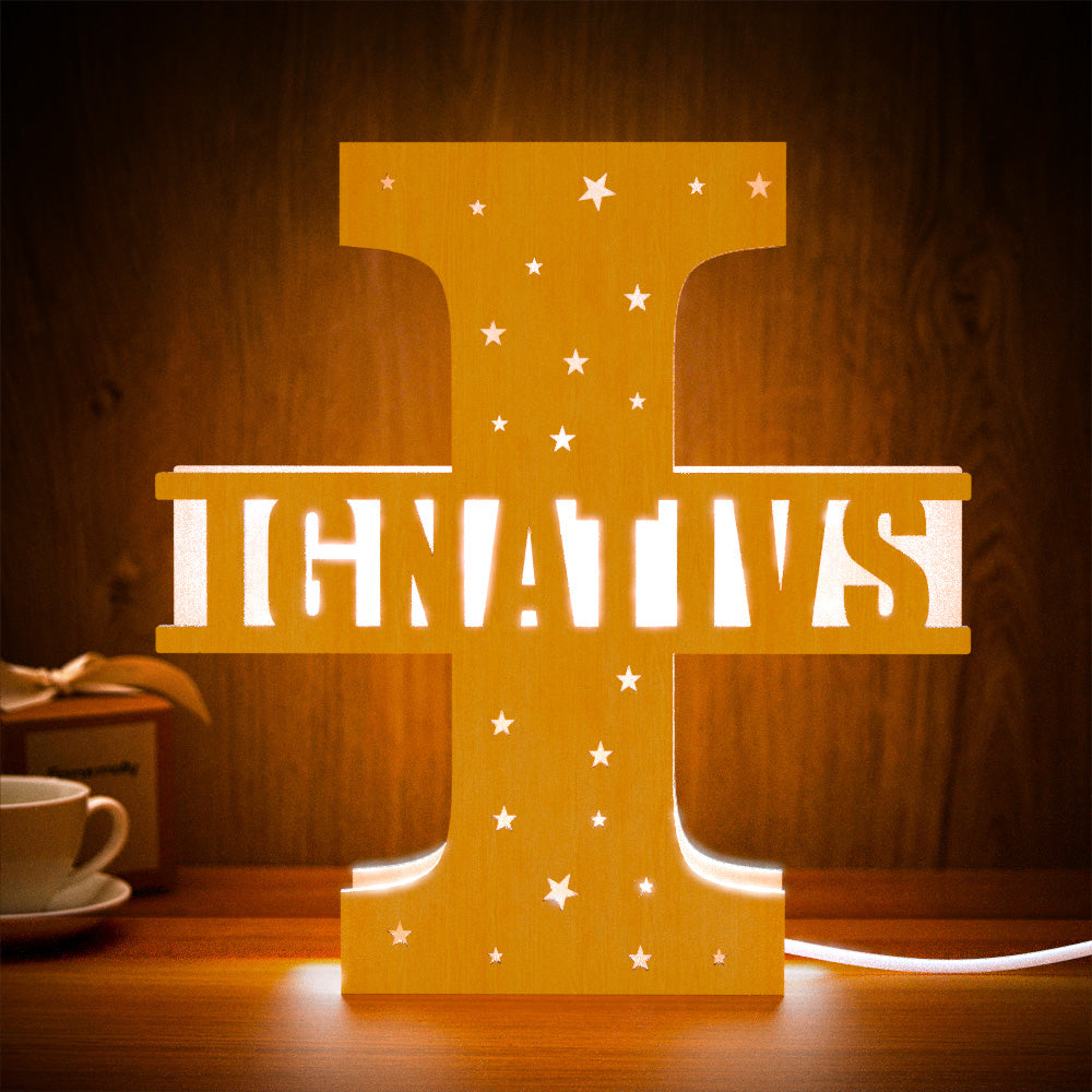 Initial Name Wooden Letter Night Light