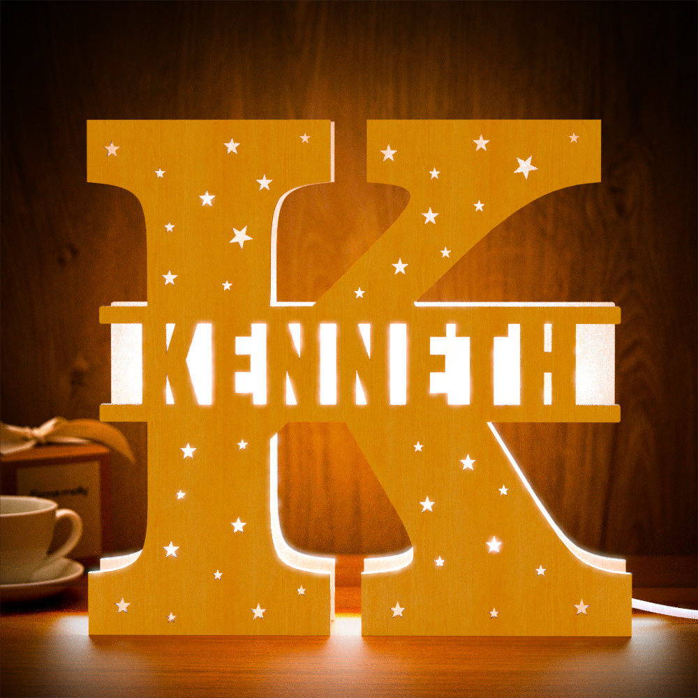 Initial Name Wooden Letter Night Light