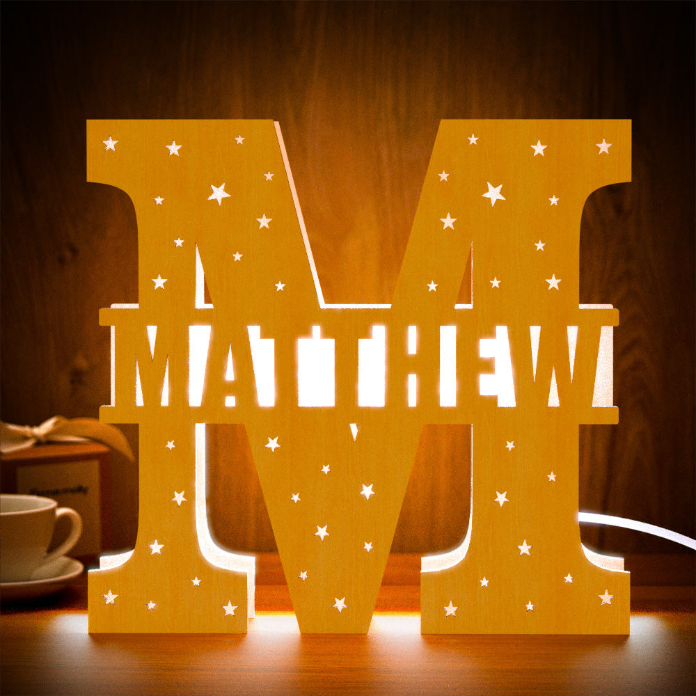 Initial Name Wooden Letter Night Light
