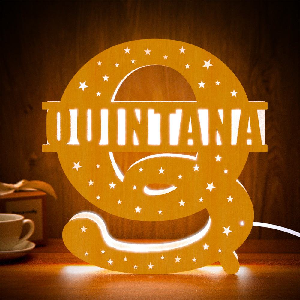 Initial Name Wooden Letter Night Light