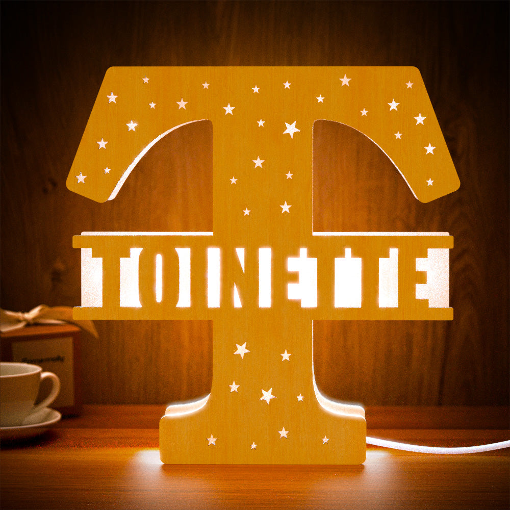 Initial Name Wooden Letter Night Light