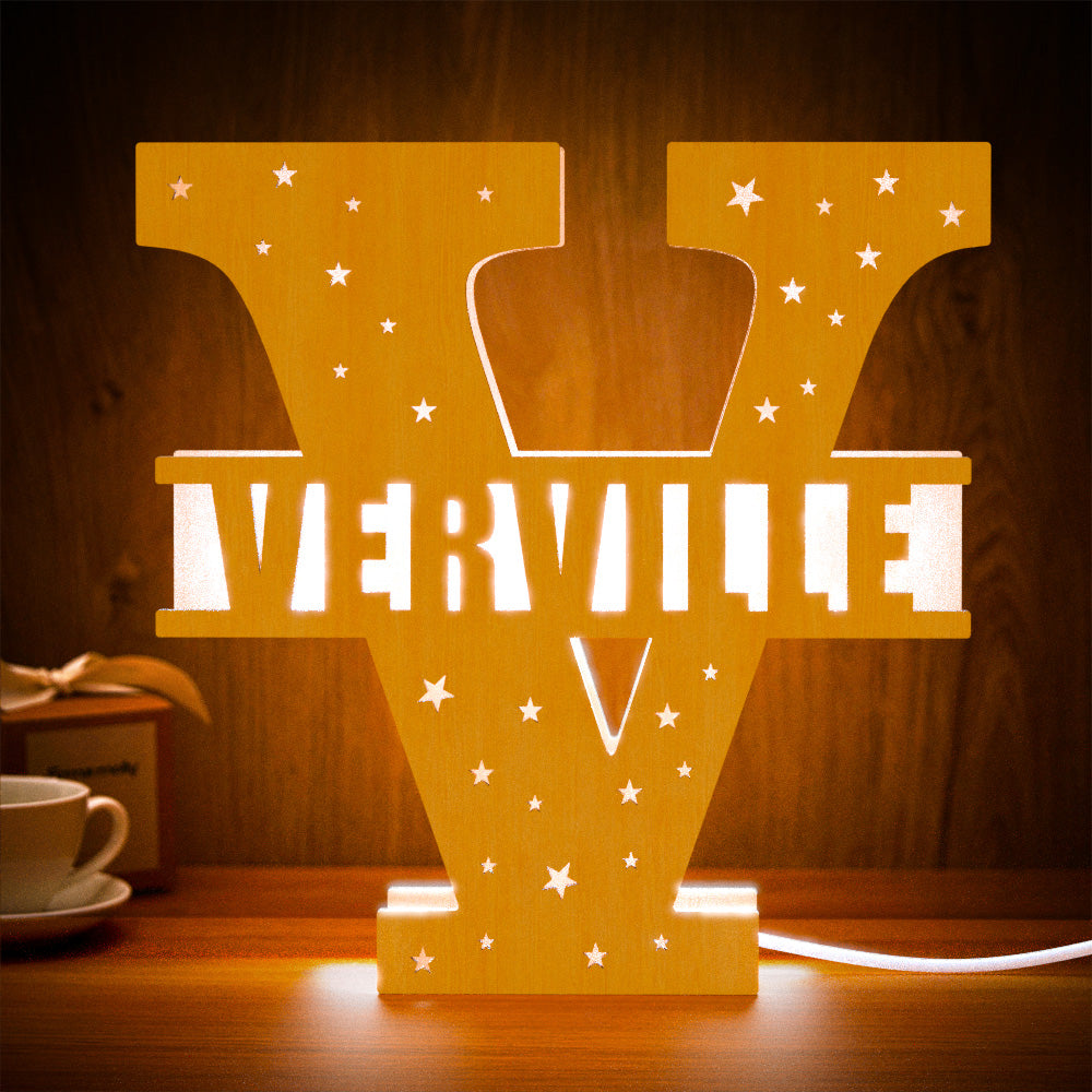 Initial Name Wooden Letter Night Light