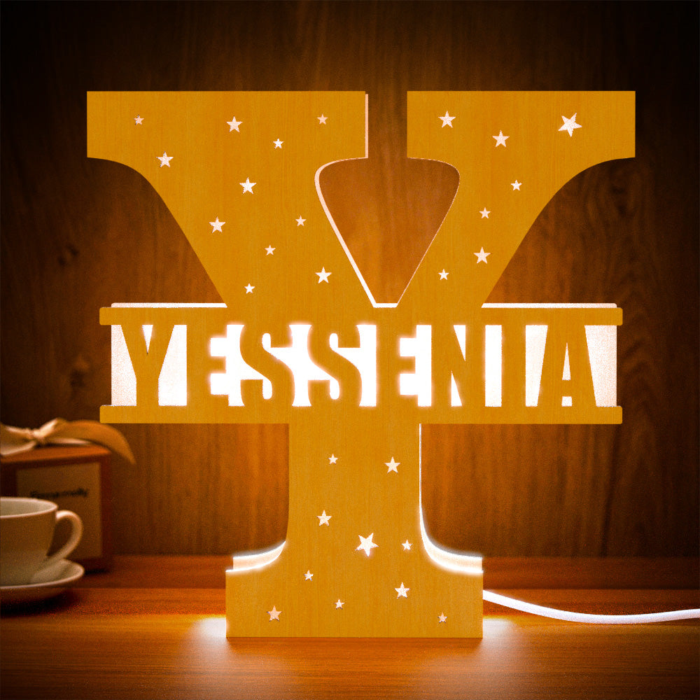 Initial Name Wooden Letter Night Light