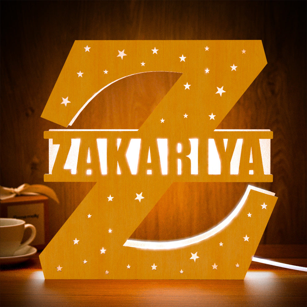 Initial Name Wooden Letter Night Light