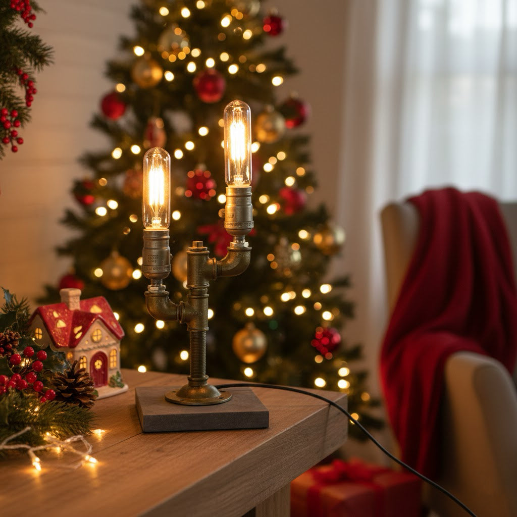 Edison Steampunk Lamp Home Decor Desk Night Light with Power  (Production Time: About 4-5 Days)