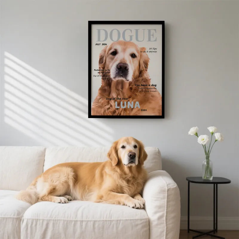 Custom Canine Magazine Cover Photo - Personalized Photo Gift for Pet Lovers