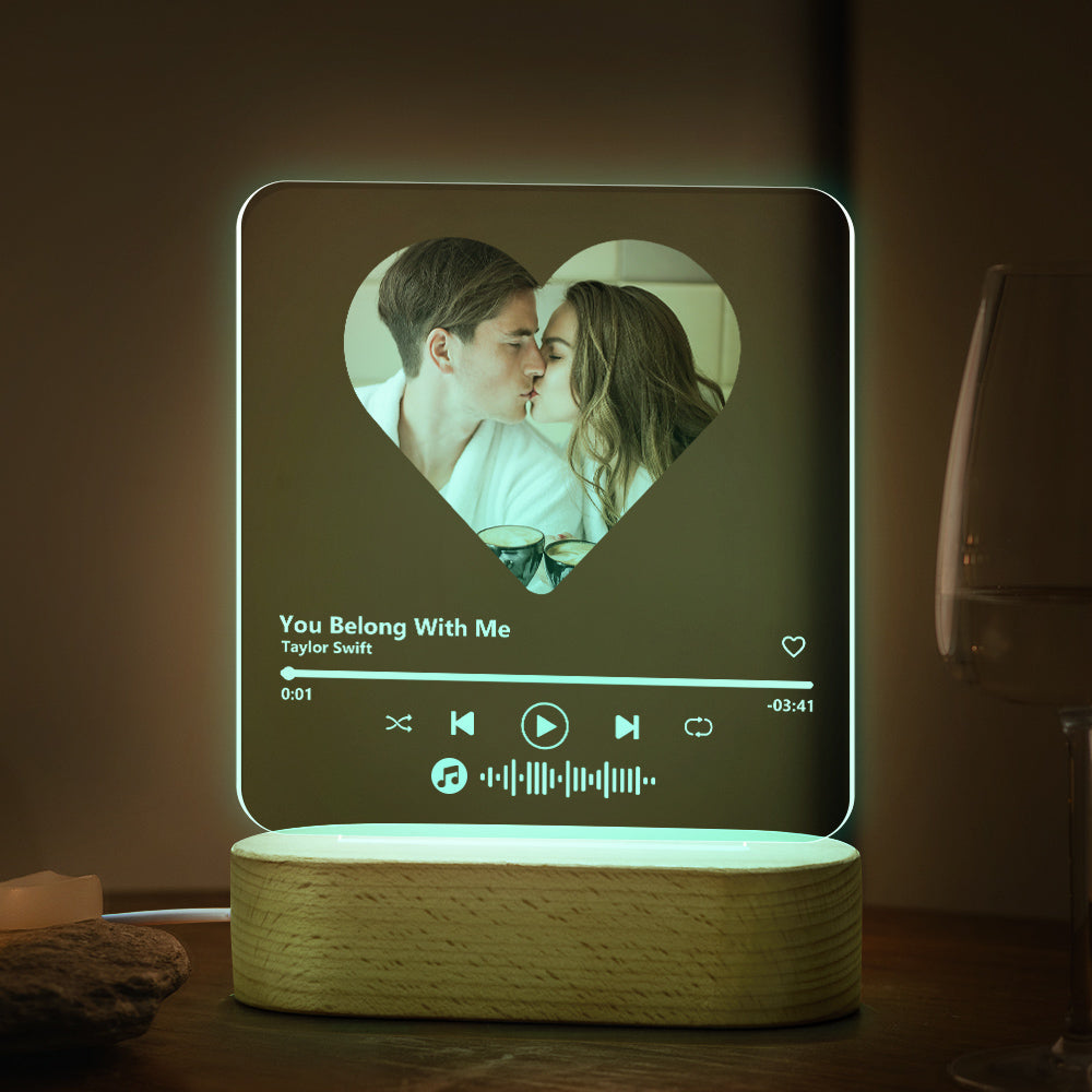 Music Code Heart Night Light (Dad Edition)