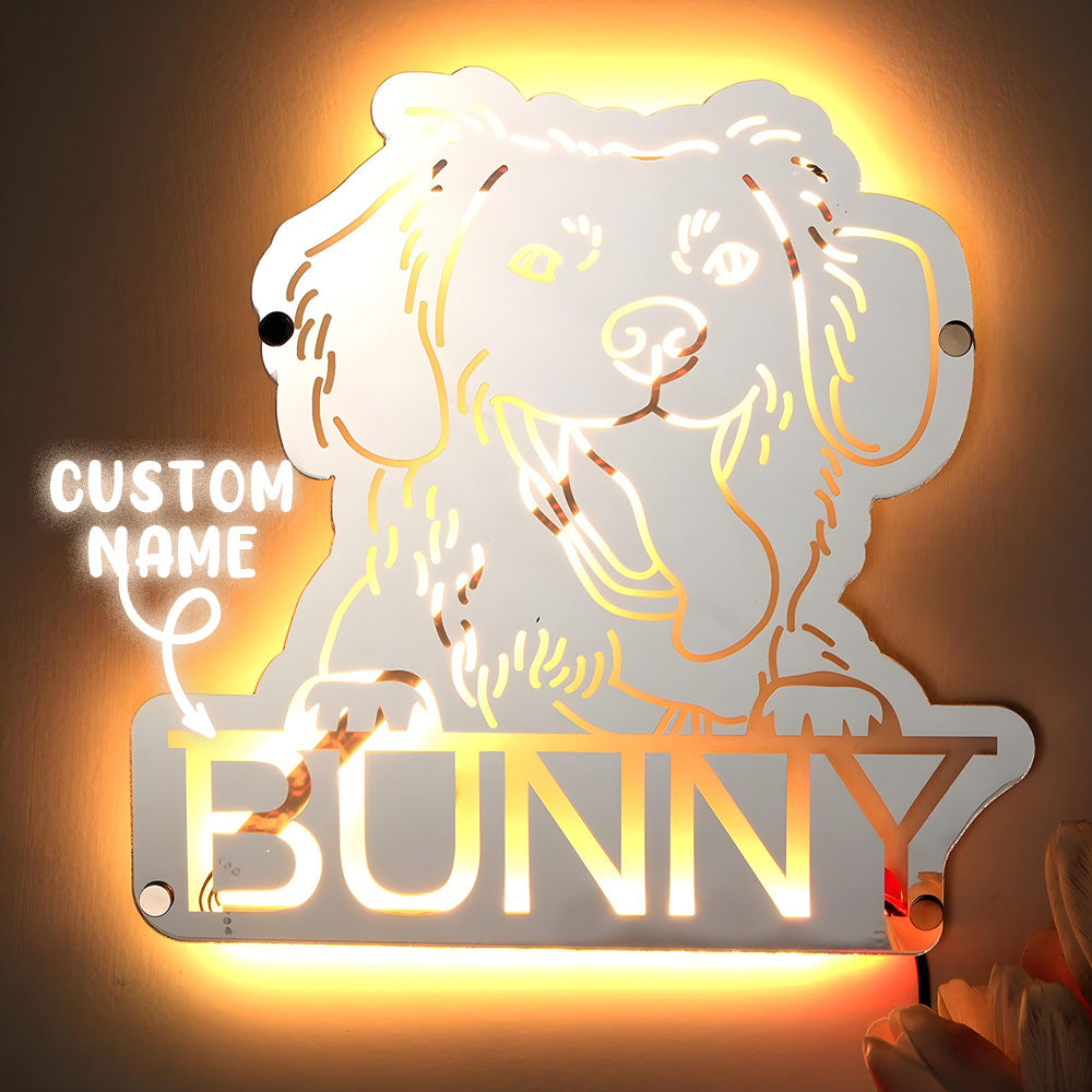 Pet Portrait Mirror Night Light