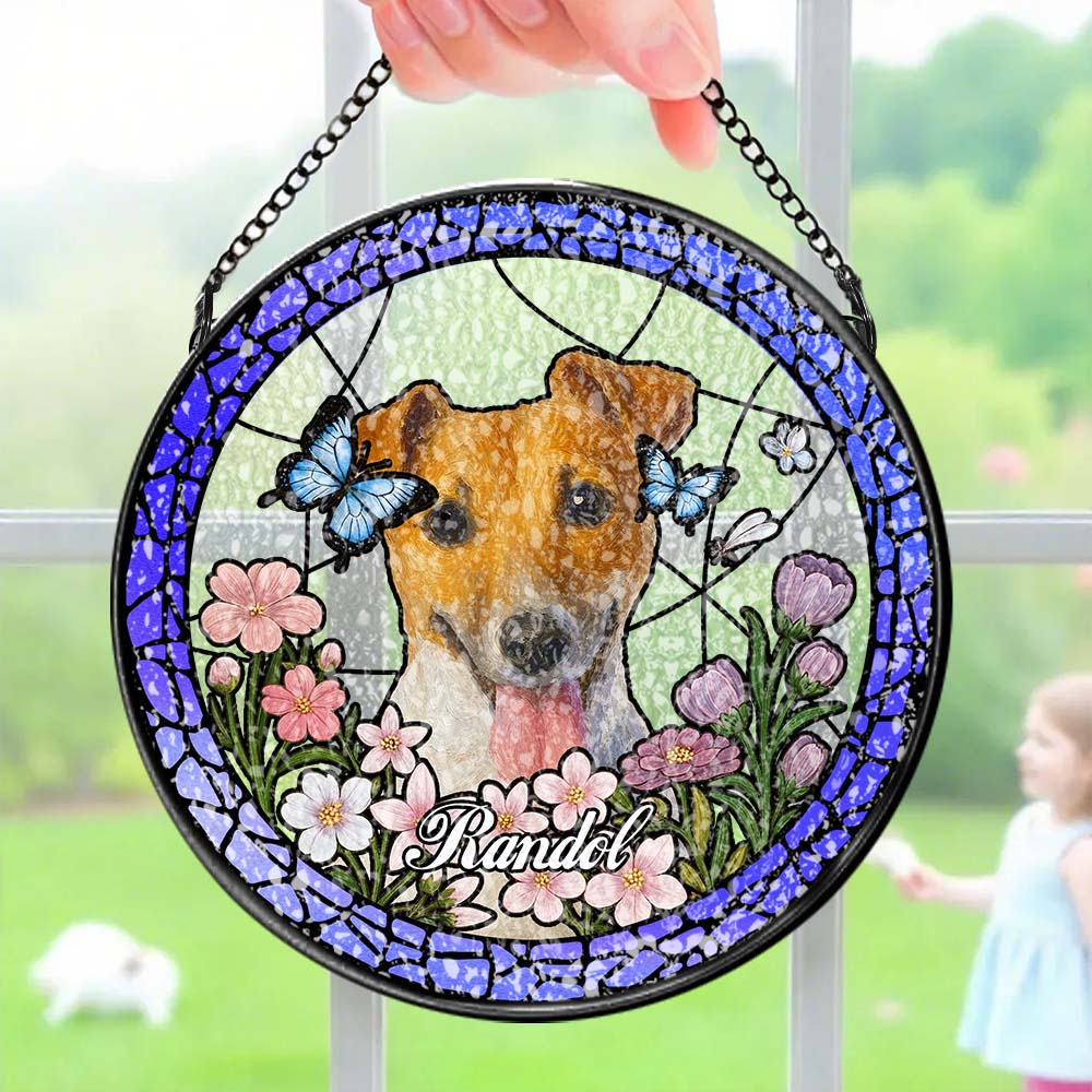 Custom Pet Portrait Stained Glass Suncatcher