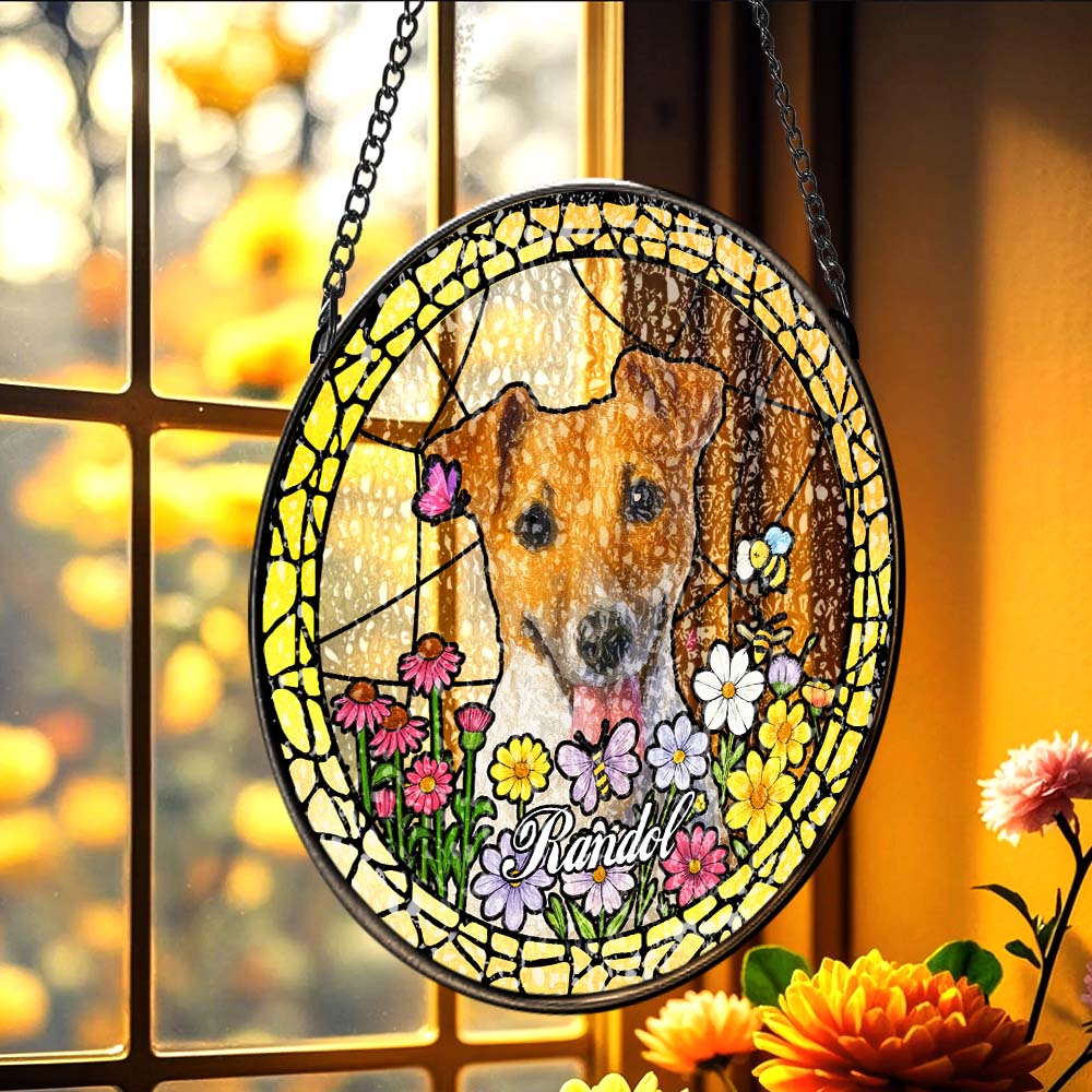 Custom Pet Portrait Stained Glass Suncatcher