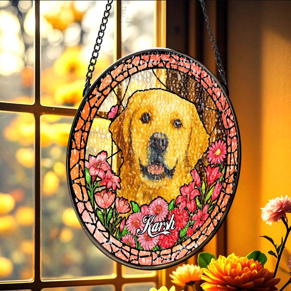 Custom Pet Portrait Stained Glass Suncatcher