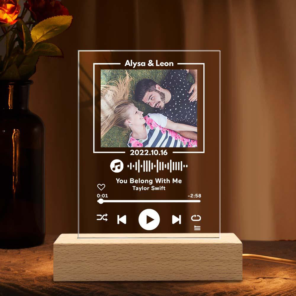 Glass Music Code Plaque Night Light