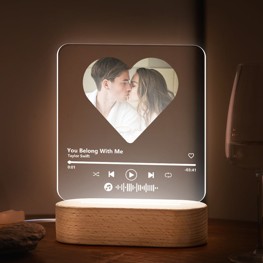 Music Code Heart Night Light (Dad Edition)