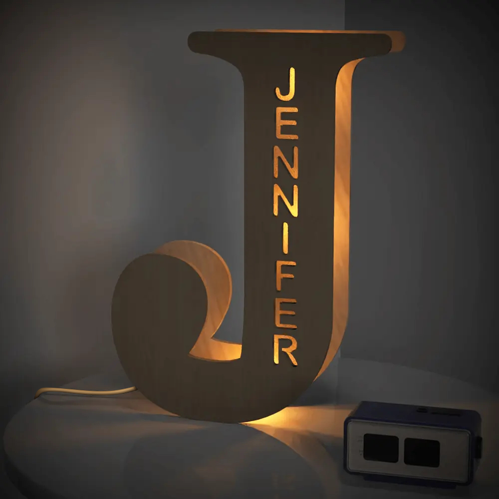 Wooden Alphabet Letter Night Lamp (19cm)