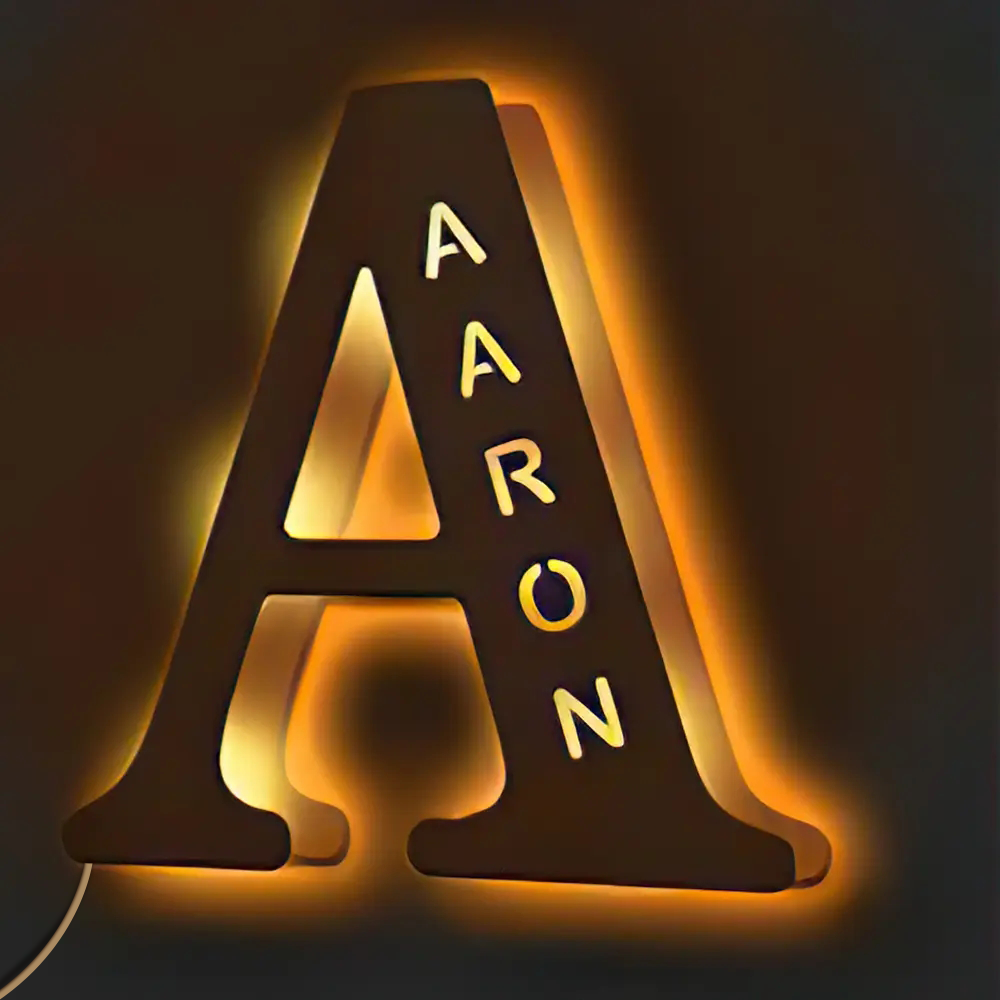 Wooden Alphabet Letter Night Lamp (19cm)