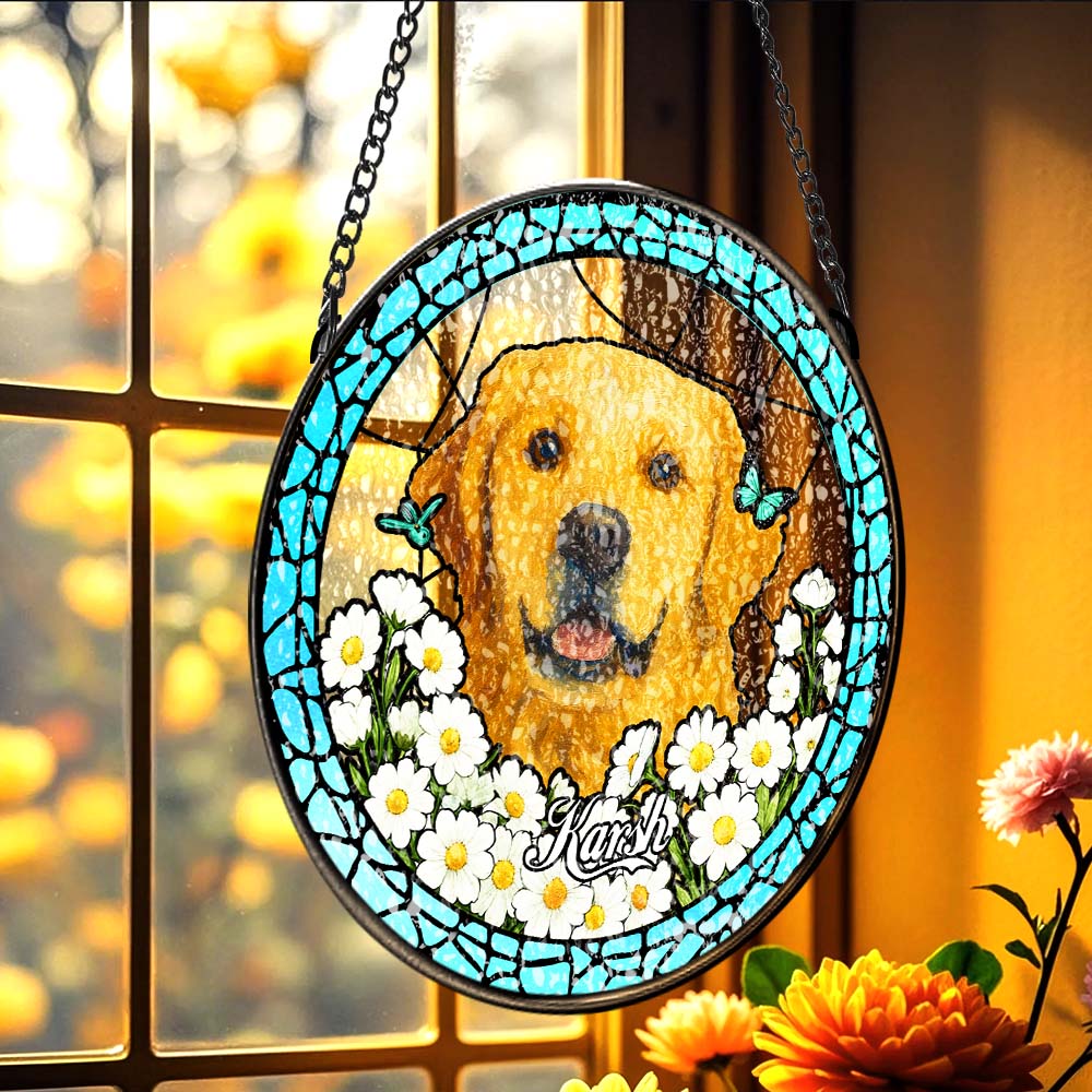 Custom Pet Portrait Stained Glass Suncatcher