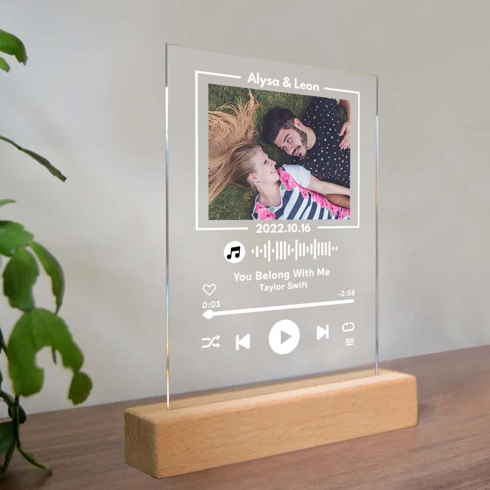 Glass Music Code Plaque Night Light