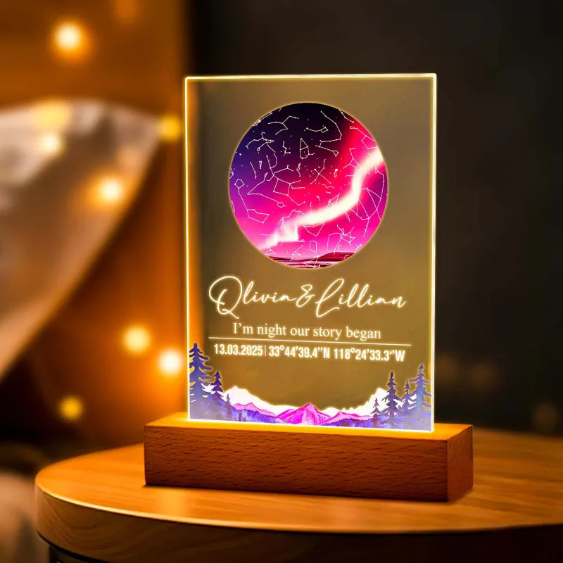 Star Map Acrylic Night Light (Date Custom)