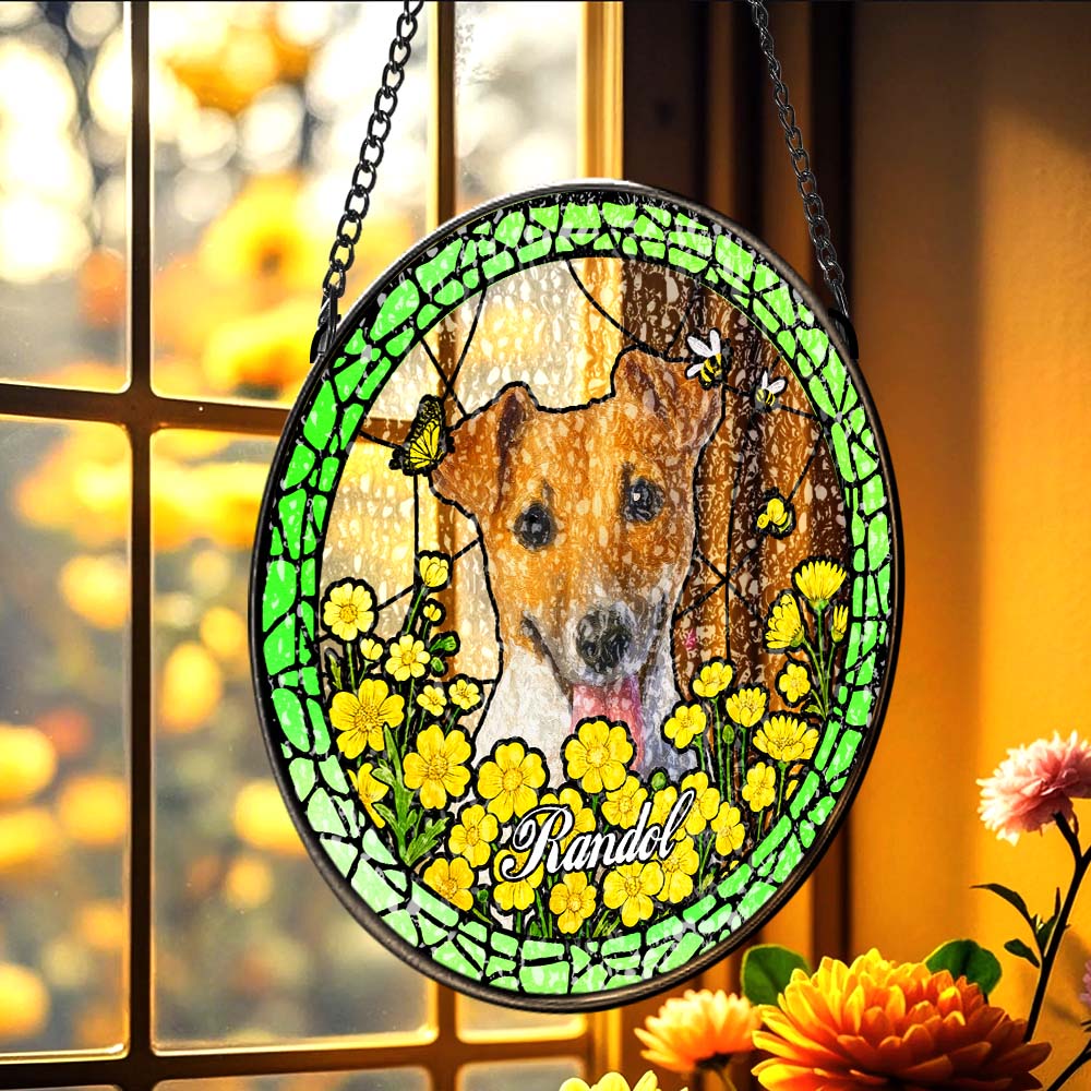 Custom Pet Portrait Stained Glass Suncatcher