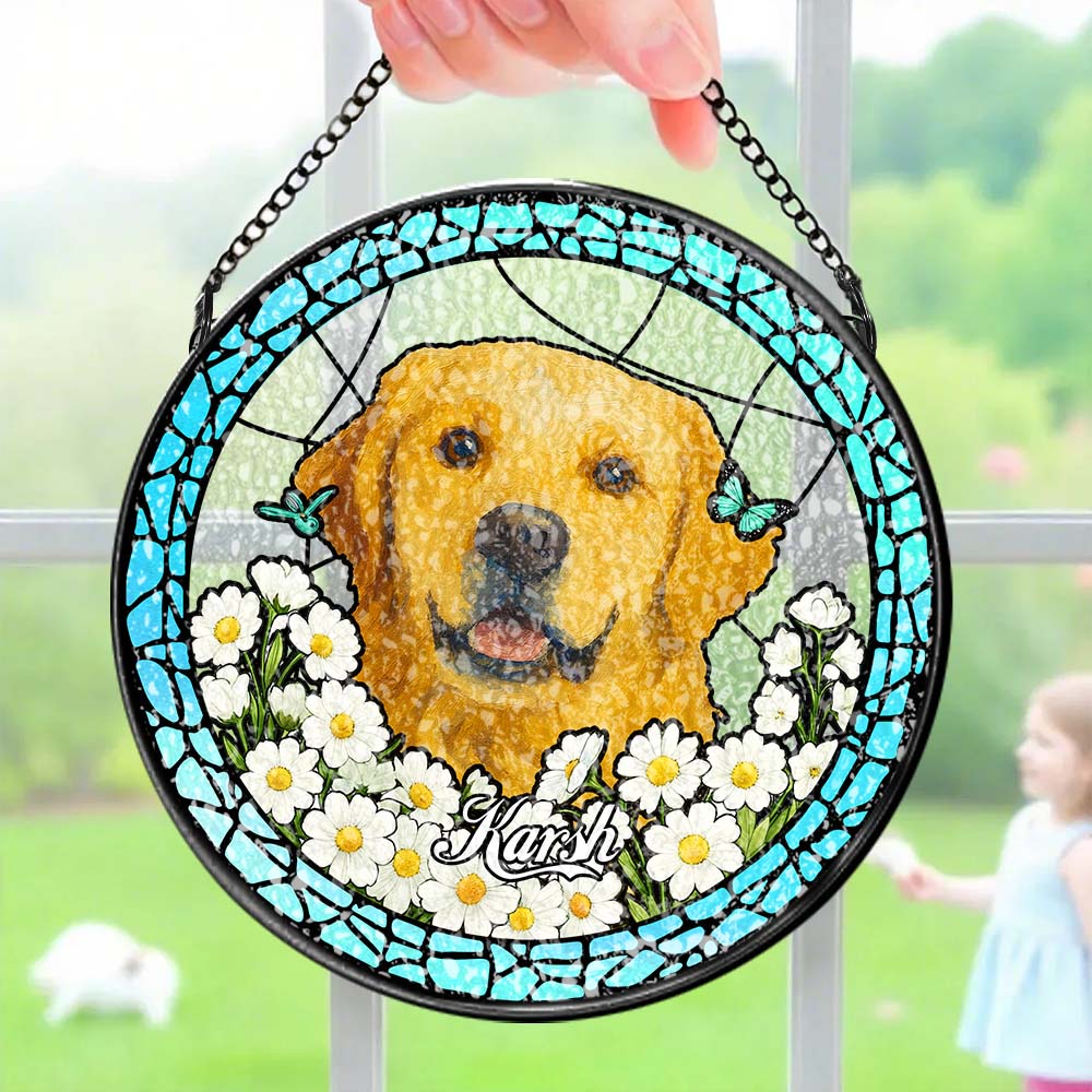 Custom Pet Portrait Stained Glass Suncatcher
