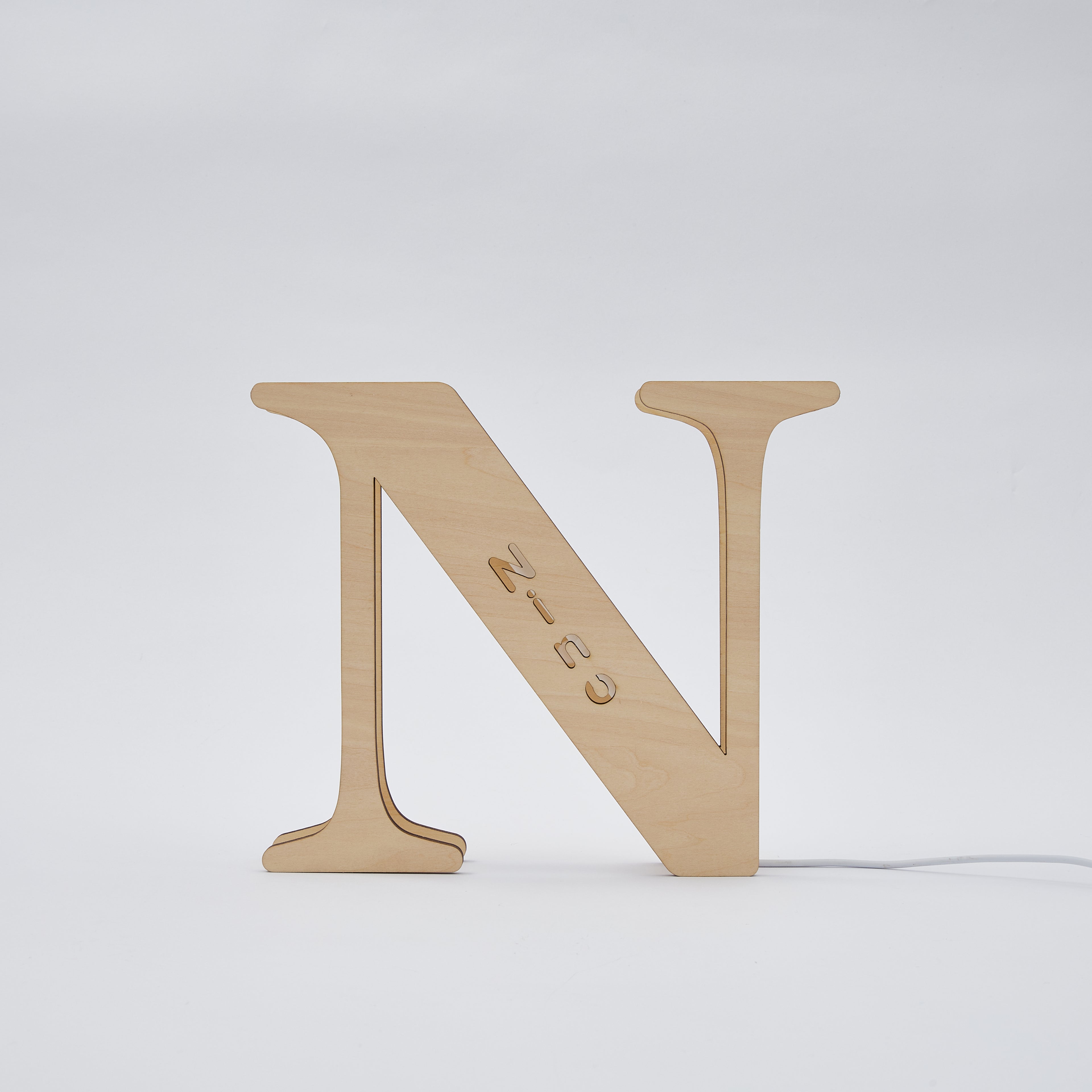 Wooden Alphabet Letter Night Lamp (19cm)