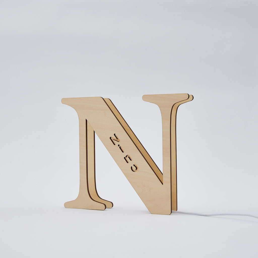 Wooden Alphabet Letter Night Lamp (19cm)