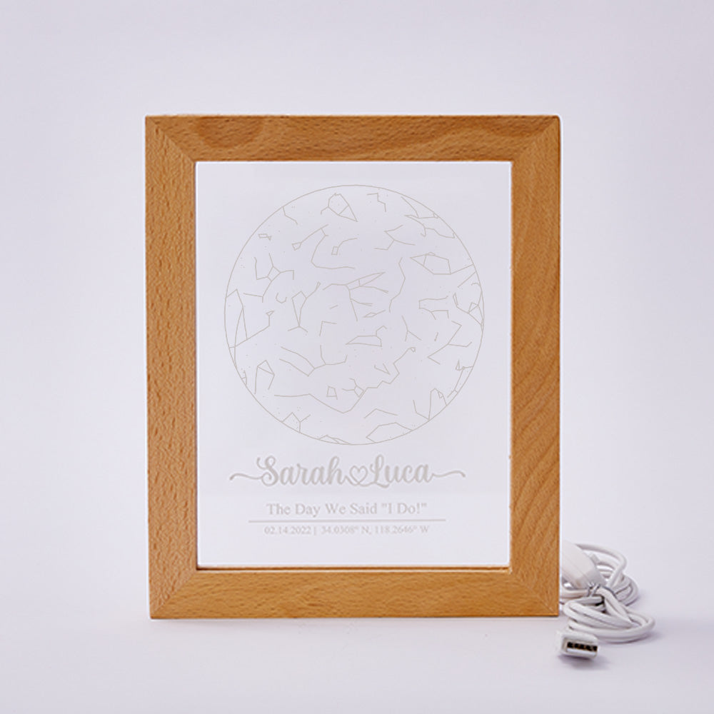 Engraved Star Map Night Light — Capture the Night Sky