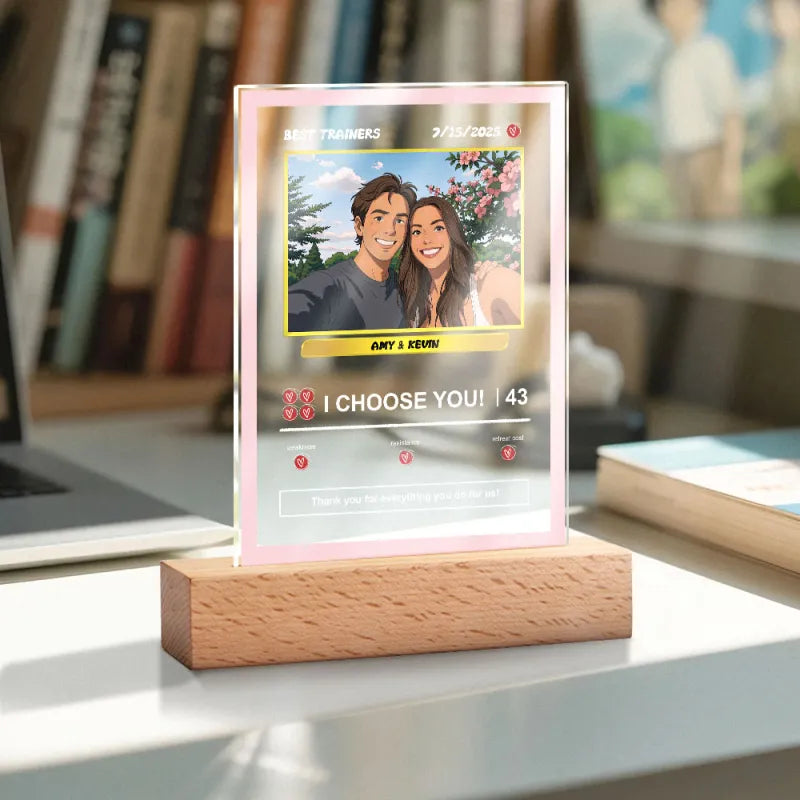 Poke Card Photo & Text Night Lamp