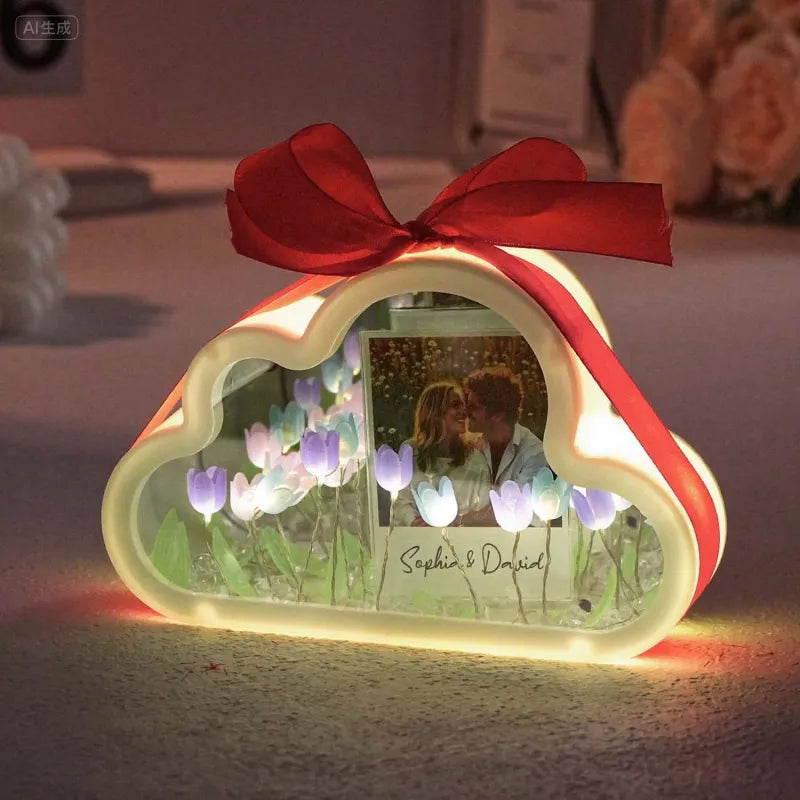 Cloud Tulip Infinity Mirror Night Light