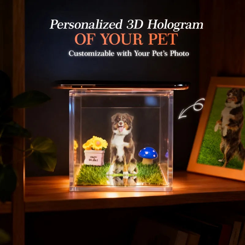 Custom Pet Memorial Date Holographic Display