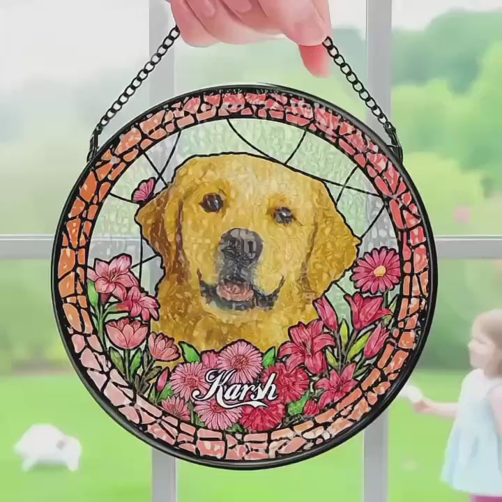 Custom Pet Portrait Stained Glass Suncatcher